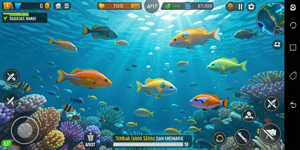 Tampilan gameplay Tembak Ikan yang seru dan menantang.