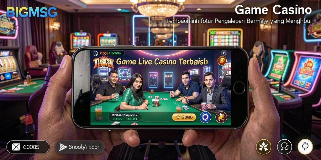 Tampilan gameplay Live Casino yang mendebarkan di BIGMSG.