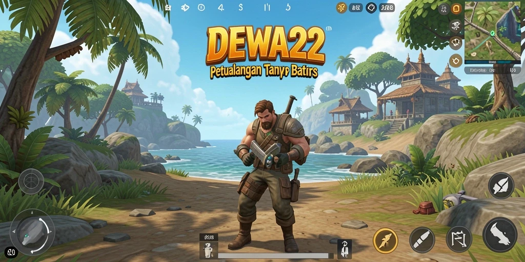 Screenshot DEWA22 menampilkan aksi menjelajahi dunia terbuka yang memukau.