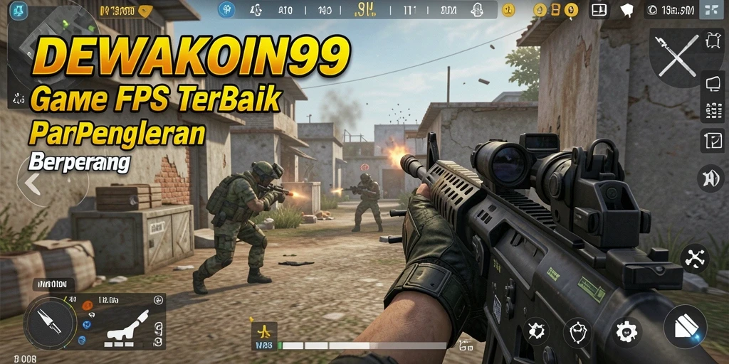 Gameplay seru DEWAKOIN99 dalam aksi pertempuran FPS.