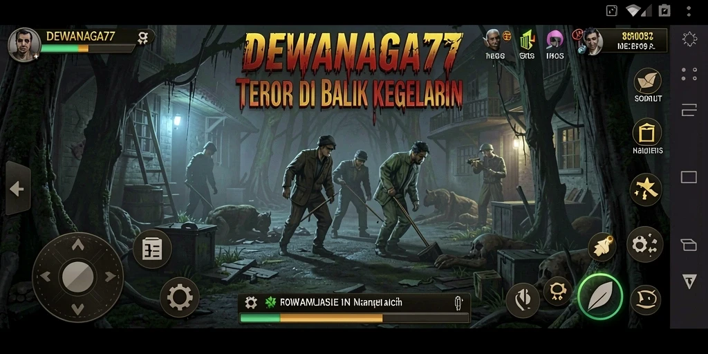Gameplay DEWANAGA77 yang mencekam dalam suasana kegelapan.