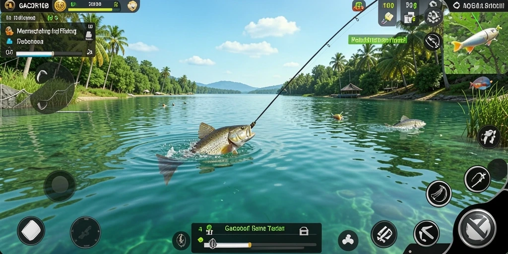 Tampilan gameplay memancing yang menakjubkan di GACOR108.