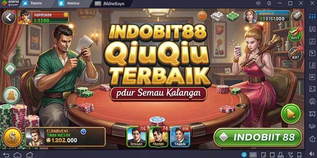 Screenshot INDOBIT88 menampilkan suasana permainan QiuQiu yang seru.