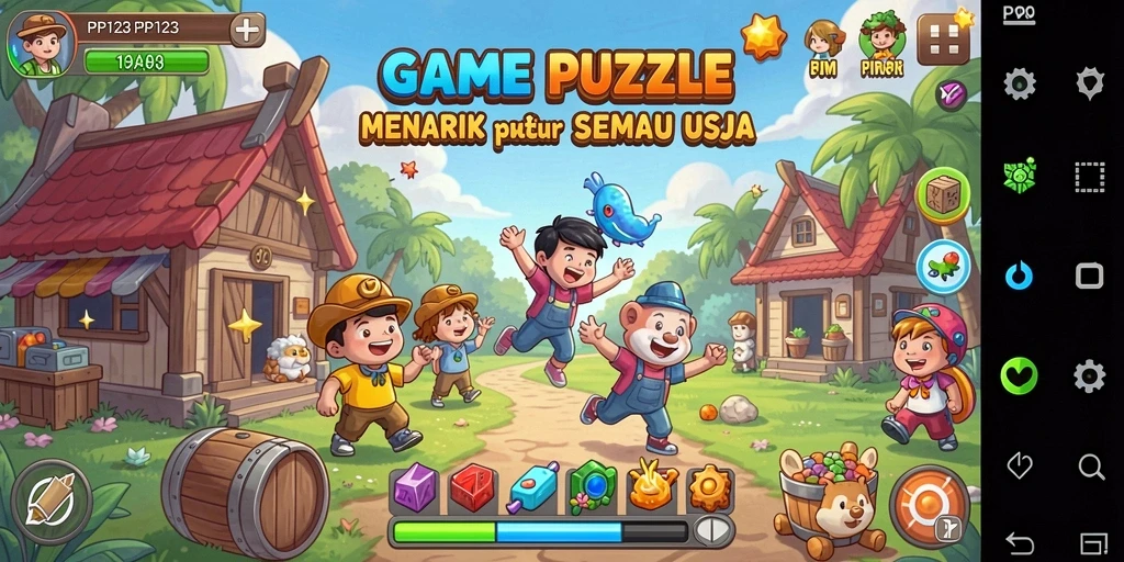 Screenshot gameplay PP123 yang menunjukkan tantangan puzzle yang menarik.